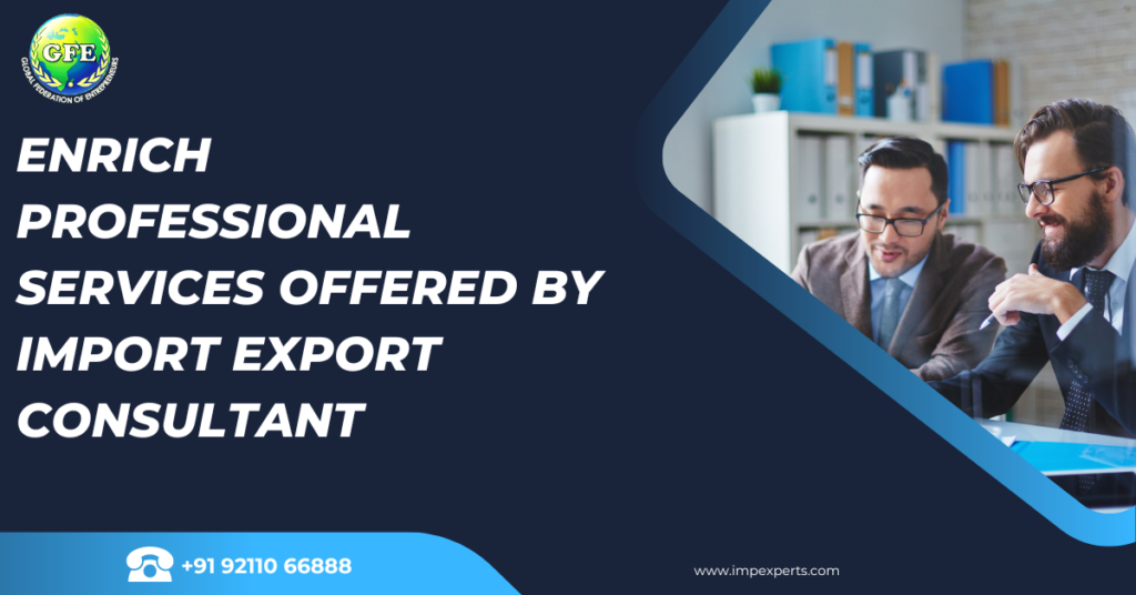 Enrich professional services offered by Import export consultant